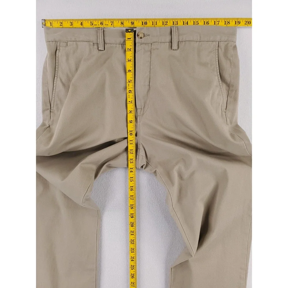 Polo Ralph Lauren Pants Mens 35x32*‎ Khaki Classic Fit Chino Flat Front Preppy